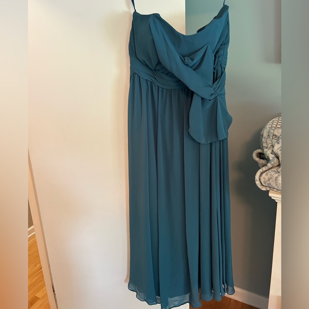 Mori Lee Blue Asymmetrical One Shoulder Dress
